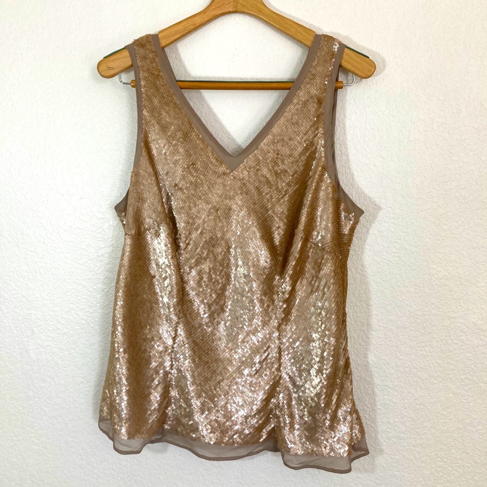 Adrianna Papell Silk & Sequin Blouse